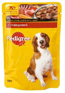 Паучи для собак Pedigree говядина 0,1 кг.