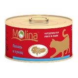 Консервы для кошек Molina лосось и тунец 0,08 кг.
